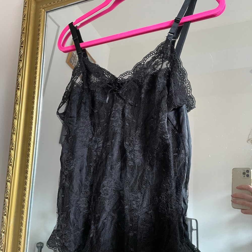 Vintage black lace cami